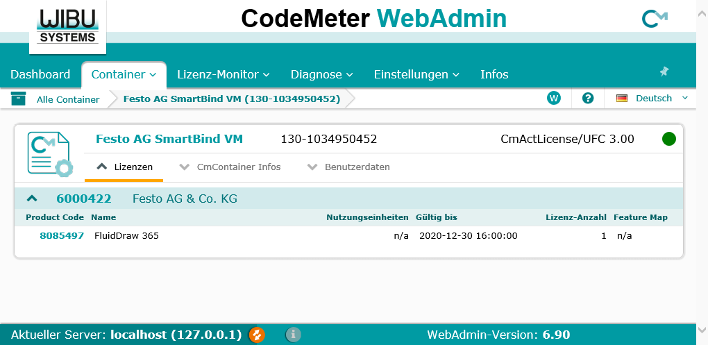 Anzeige des Ablaufdatums einer Lizenz im WebAdmin